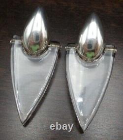 Rare Beautiful Pair of Vintage 1980s BAYANIHAN Sterling Silver & Lucite Earrings