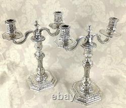 Rare Christofle Silver Plated Pair of Candelabra Candlesticks Louis Duperier