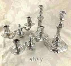 Rare Christofle Silver Plated Pair of Candelabra Candlesticks Louis Duperier