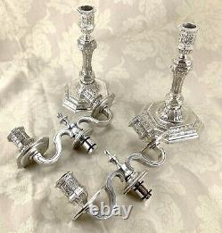 Rare Christofle Silver Plated Pair of Candelabra Candlesticks Louis Duperier