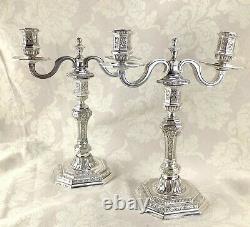 Rare Christofle Silver Plated Pair of Candelabra Candlesticks Louis Duperier