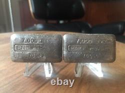 Rare Sequential Vintage Engelhard 7 Oz Collector Silver Bars Only Pair On Ebay