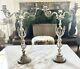 Rare Set Angel Candelabras Vintage/antique Silver Patina