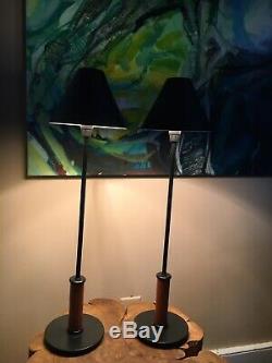 Rare Vintage Habitat Post Modern Table Lamps Pair Made In France