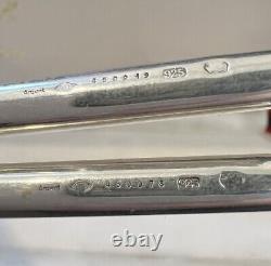 Rare Vintage LES MUST DE CARTIER Solid Sterling Silver Pair of Chopsticks With Box