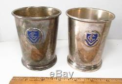 Rare Vintage Pair Columbia Country Club MD Golf Sterling Silver Mint Julep Cups