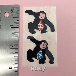 Rare Vintage VTG 2 Mods Stickers Sandylion? Chimps chimpanzee? Pair Kromekote