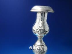 Rose by Unknown Sterling Silver Candlestick Pair 12 1/2 Vintage (#6148)