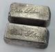 Sequential Vintage 10 Troy Oz 999 Fine Poured Ingot Odd-weight Silver Bar Pair