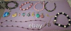 STERLING GEM JEWELRY LOT 39pc 190.7g Vintage to New Amethyst Topaz Peridot + FAB