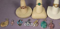 STERLING GEM JEWELRY LOT 39pc 190.7g Vintage to New Amethyst Topaz Peridot + FAB
