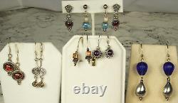 STERLING GEM JEWELRY LOT 39pc 190.7g Vintage to New Amethyst Topaz Peridot + FAB