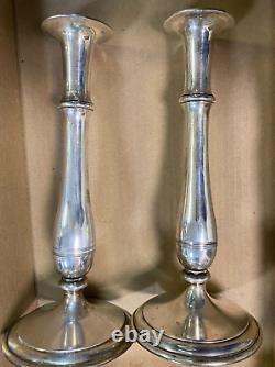 STERLING VINTAGE PAIR CANDLE HOLDER. 10 # 1640 solid pieces