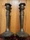 Stunning Ornate Vintage Pair Silver-plate English Candlesticks 12 Chased