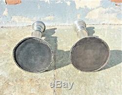 SUPERB VINTAGE HANDWROUGHT PAIR OF STERLING SILVER CANDLE HOLDERS 417 g WEIGHED