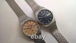 Seiko White QHY030 Blue QHY031 Seiko Lord Quartz 7853-7010 Vintage Quartz Pair