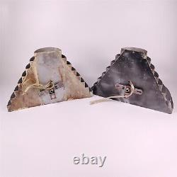 Set 2 Pair Vintage Art Deco Silver Metal Wall Sconce Light Lighting Fixture