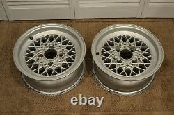 Set of (2) Weds Mesh Wheels 14x6 4x114.3 JDM Rims Rare Vintage 14 pair Silver