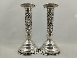 Silver 925 Pair of Candlestick Holders Rare Wonderful Vintage