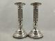 Silver 925 Pair Of Candlestick Holders Rare Wonderful Vintage