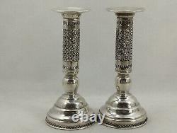 Silver 925 Pair of Candlestick Holders Rare Wonderful Vintage