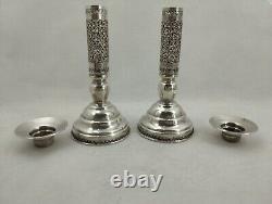 Silver 925 Pair of Candlestick Holders Rare Wonderful Vintage