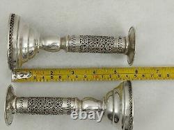 Silver 925 Pair of Candlestick Holders Rare Wonderful Vintage
