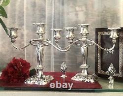 Silver Plated Candelabras Vintage Twisted Branch 3 Arm Rare a Pair