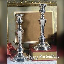 Silver Plated Candle sticks Vintage DJ Japan Candlesticks Tall a Pair