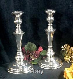 Silver Plated Candle sticks Vintage DJ Japan Candlesticks Tall a Pair