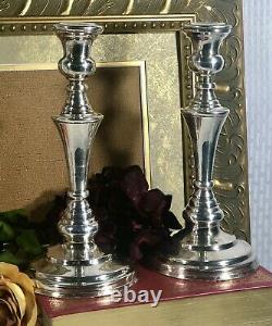 Silver Plated Candle sticks Vintage DJ Japan Candlesticks Tall a Pair