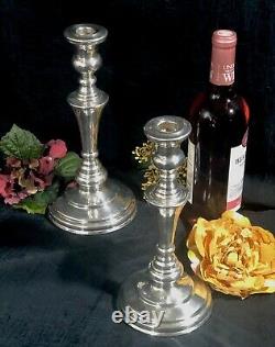 Silver Plated Candle sticks Vintage DJ Japan Candlesticks Tall a Pair