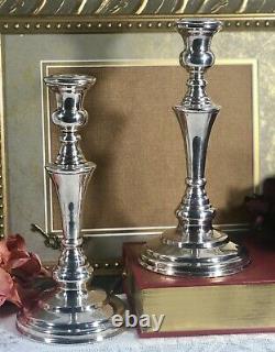 Silver Plated Candle sticks Vintage DJ Japan Candlesticks Tall a Pair