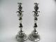 Silver Candlesticks Pair. 925 Sterling Vintage Mid 20th Century Continental