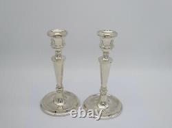 Smart Pair Vintage Solid Sterling Silver Candlesticks 1988 19.5 CM High