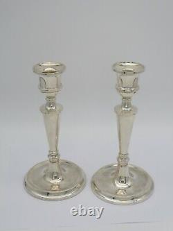 Smart Pair Vintage Solid Sterling Silver Candlesticks 1988 19.5 CM High