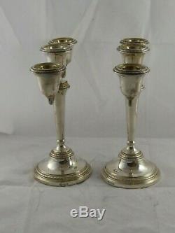 Smart Pair Vintage Solid Sterling Silver Candlesticks / Candelabra 1962