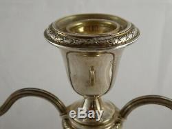 Smart Pair Vintage Solid Sterling Silver Candlesticks / Candelabra 1962