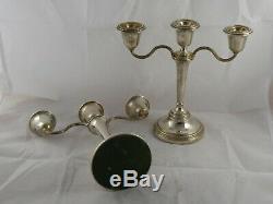 Smart Pair Vintage Solid Sterling Silver Candlesticks / Candelabra 1962