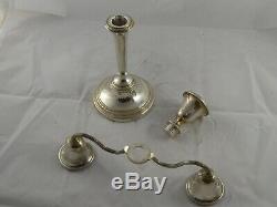 Smart Pair Vintage Solid Sterling Silver Candlesticks / Candelabra 1962