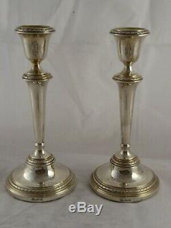 Smart Pair Vintage Solid Sterling Silver Candlesticks / Candelabra 1962