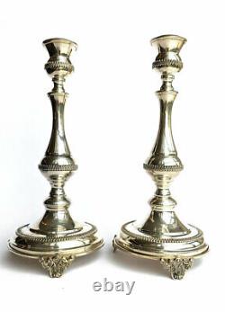 Special Pair Of 925 Sterling Silver Candlesticks Hazorfim Judaism Vintage Gift