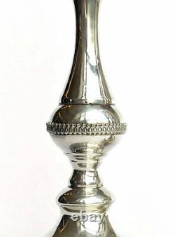 Special Pair Of 925 Sterling Silver Candlesticks Hazorfim Judaism Vintage Gift