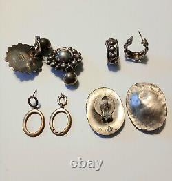 Sterling 925 Earring Lot 104 Grams 12 Pairs All Wearable Vintage to Modern