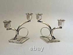 Sterling 950 Pair Silver Candle Holders Vintage Silver