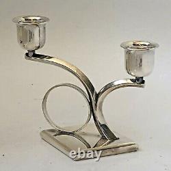 Sterling 950 Pair Silver Candle Holders Vintage Silver