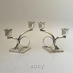 Sterling 950 Pair Silver Candle Holders Vintage Silver