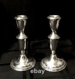 Sterling Candle Holders Empire #620 Vintage pair of candlesticks