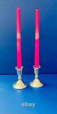 Sterling Candlesticks Duchin CreationVtg Pair of 3 3/4 H Weighted Bottoms