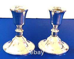 Sterling Candlesticks Duchin CreationVtg Pair of 3 3/4 H Weighted Bottoms